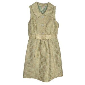 Anthropologie Tracy Reese Golden Brocade Sleeveless Dress Size 10